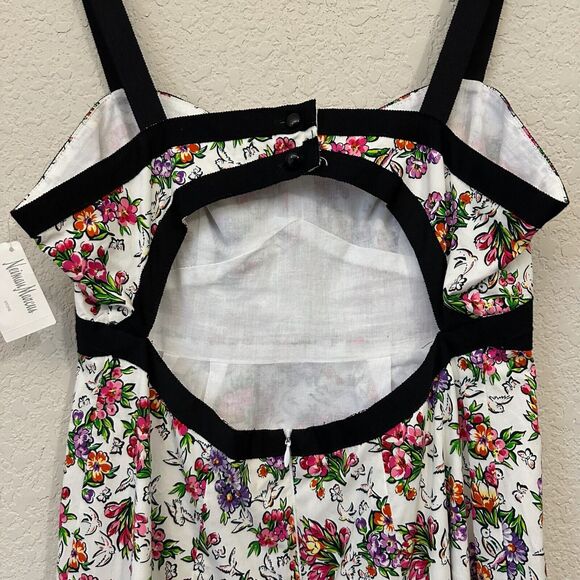 NWT NANETTE LEPORE A-Line Mini Dress Cut-Out Back in Multi Floral Print - Picture 7 of 13